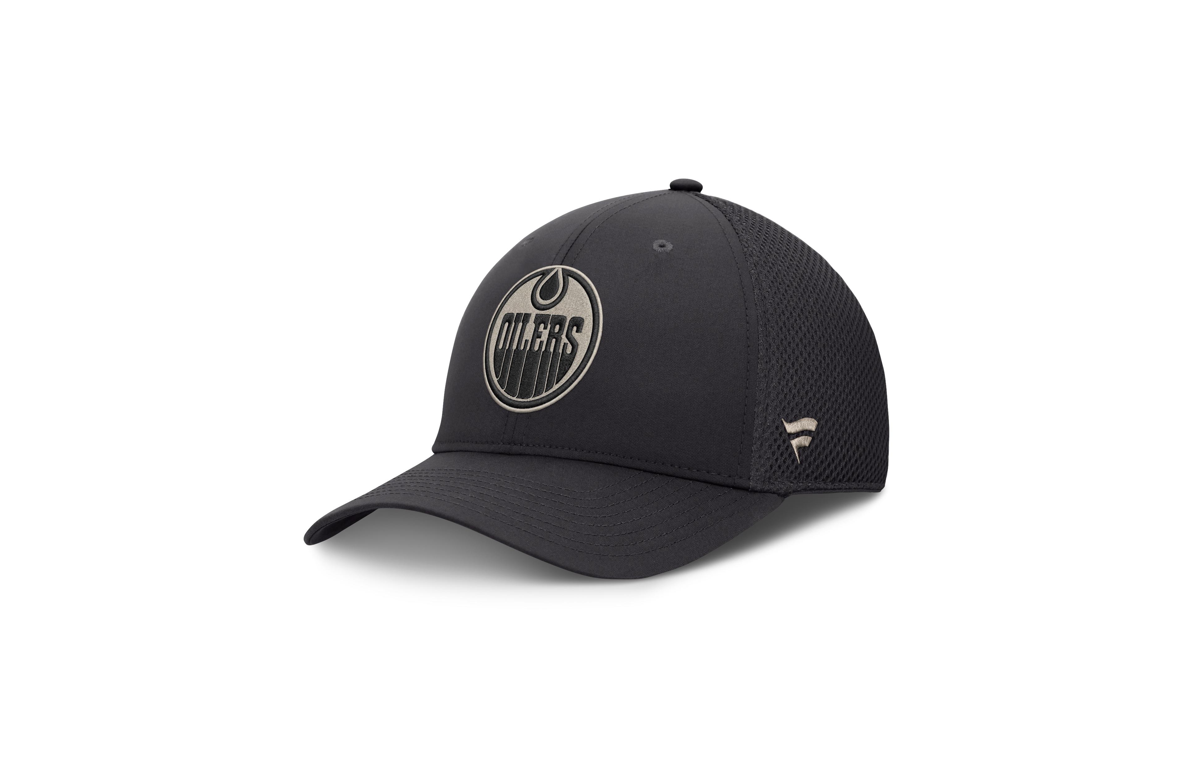 Fanatics Men's Charcoal Edmonton Oilers Authentic Pro Road Meshback Stretch Hat