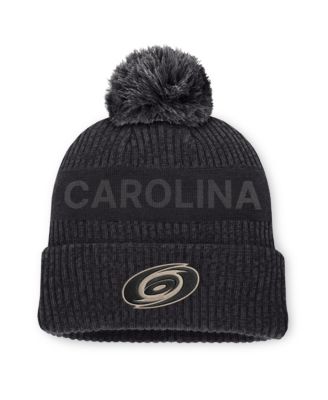 Men's Charcoal Carolina Hurricanes Road Phantom Cuffed Knit with Pom Hat