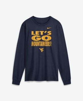 Men's Navy West Virginia Mountaineers 2026 Sideline Slogan Dri-FIT Long Sleeve T-Shirt