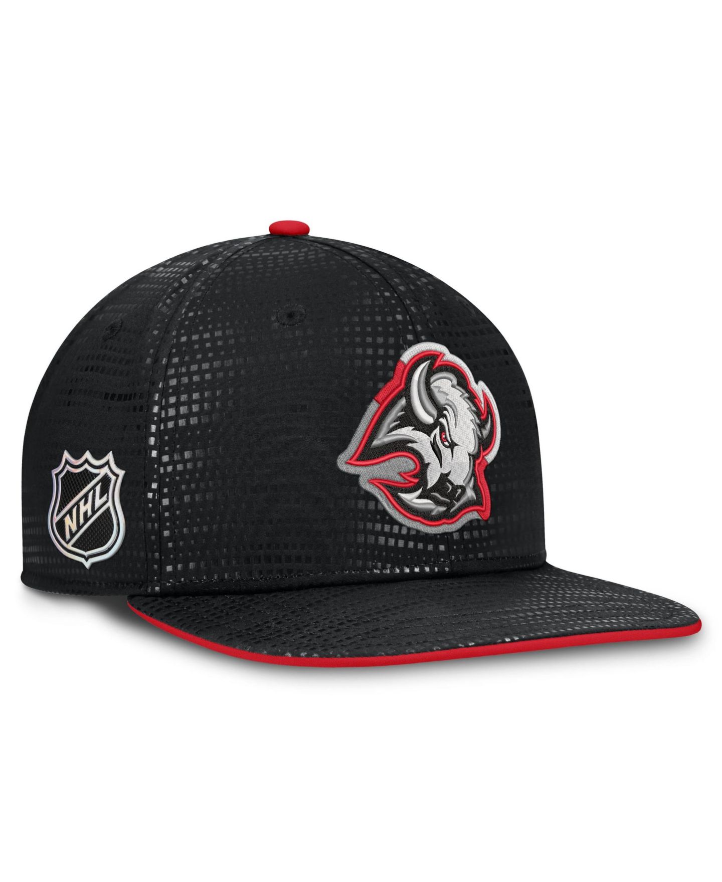 Мужская кепка Fanatics Black Buffalo Sabres Alternate Authentic Pro Rink Snapback Hat — фото 1