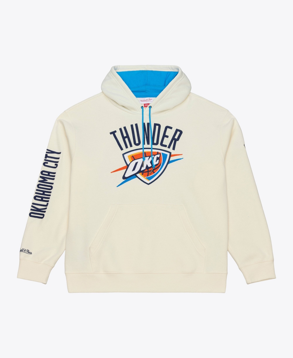 Mitchell & Ness Men's Cream Oklahoma City Thunder Hardwood Classics Chainstitch Premium Fleece Hoodie