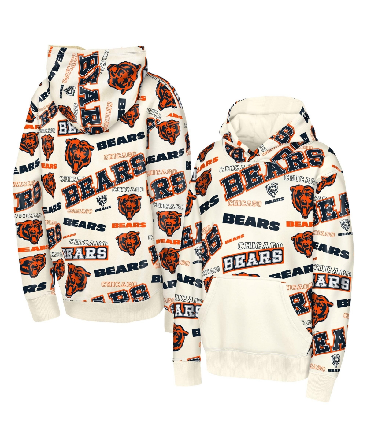 Outerstuff Big Boys' and Girls' Cream Chicago Bears Shake Bake Hoodie