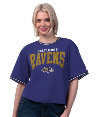 Women's Purple Baltimore Ravens Ace Cropped T-Shirt