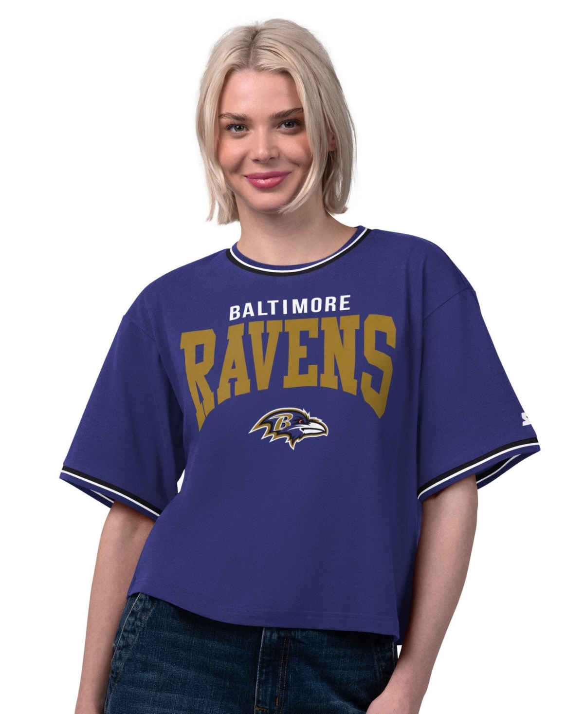 Starter Women's Purple Baltimore Ravens Ace Cropped T-Shirt - Purple