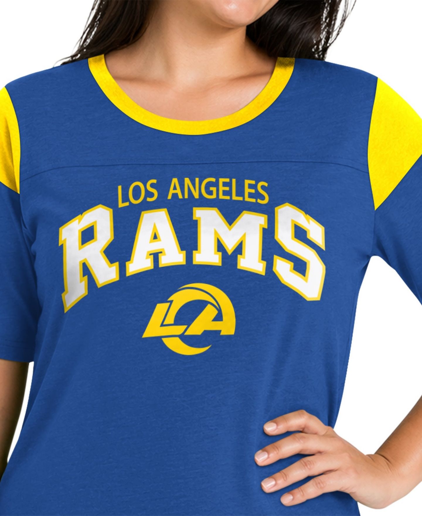 Женская футболка Starter Royal Los Angeles Rams Plus Size Linebacker Slub — фото 3