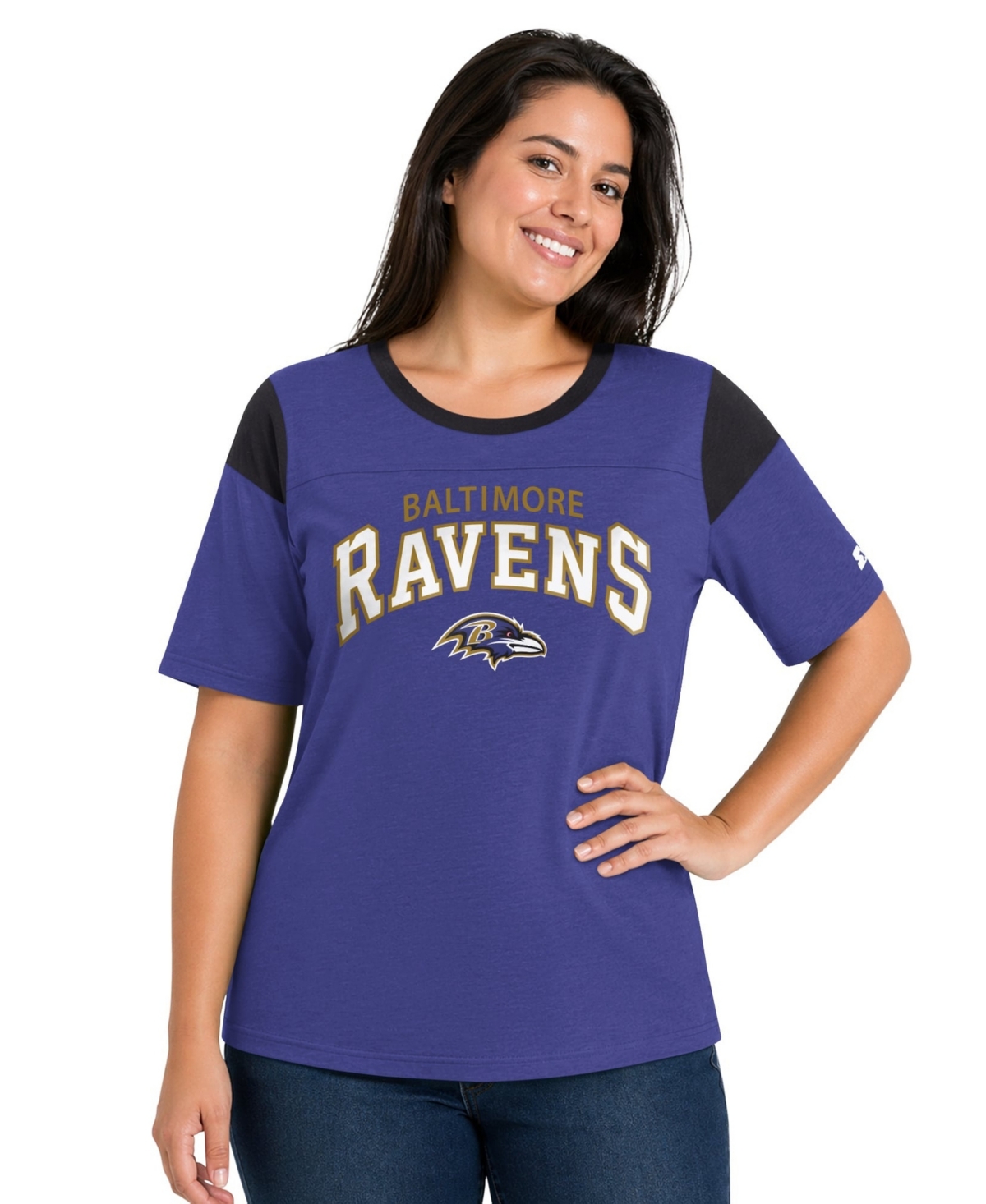 Starter Women's Purple Baltimore Ravens Plus Size Linebacker Slub T-Shirt - Purple