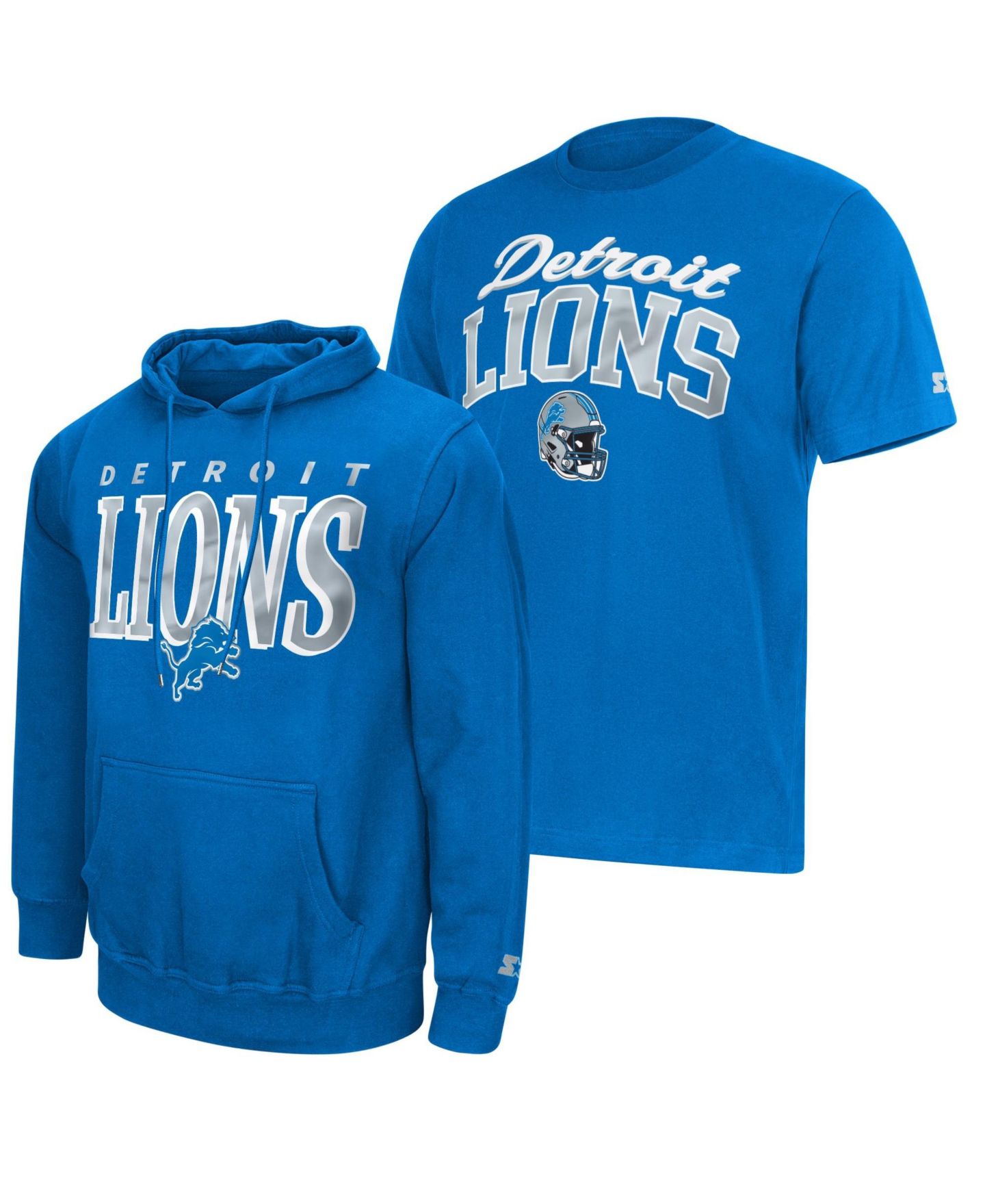 Мужские худи Starter Blue Detroit Lions Logo T-Shirt Set — фото 1