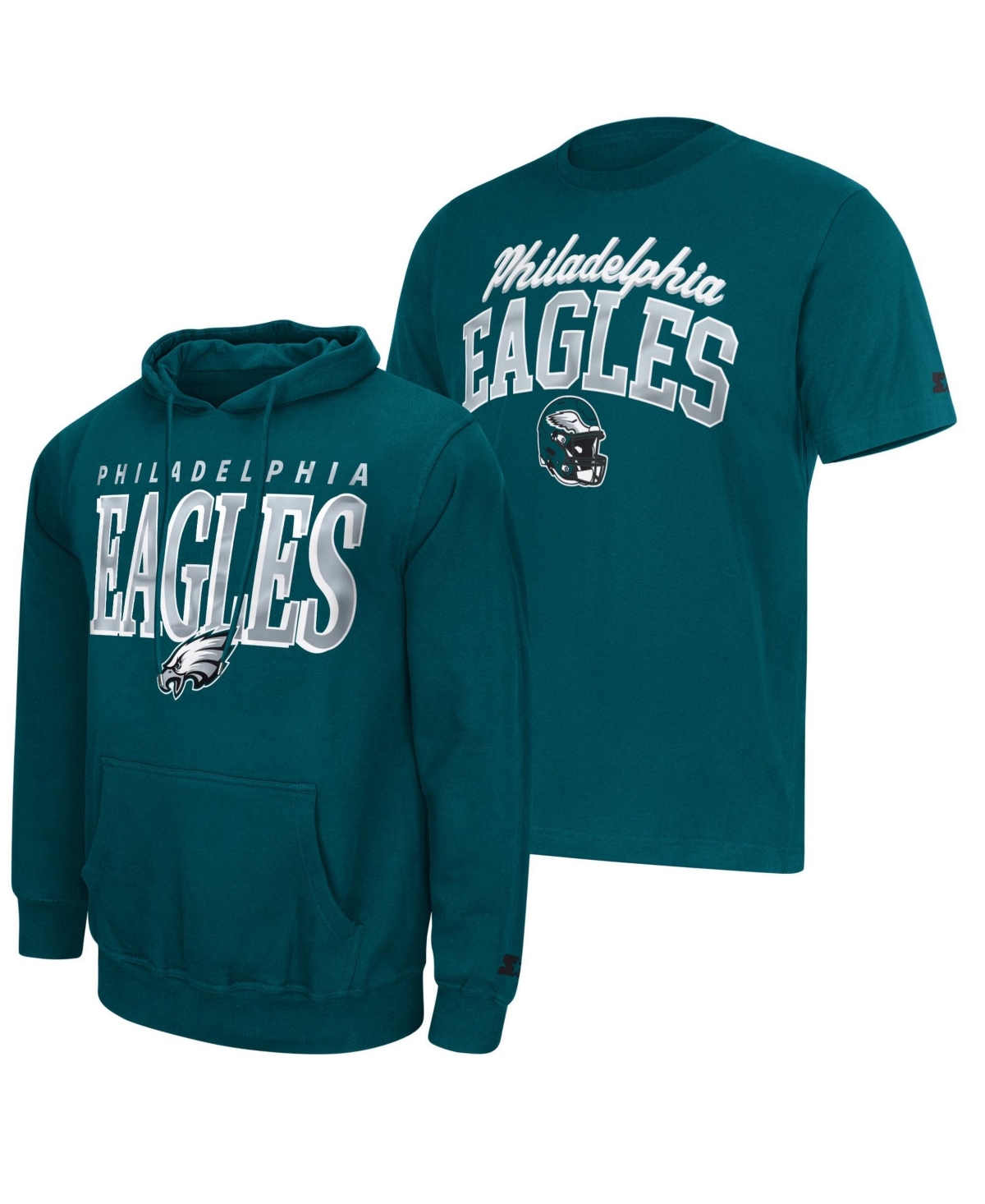 Starter Men's Midnight Green Philadelphia Eagles Logo T-Shirt Hoodie Set