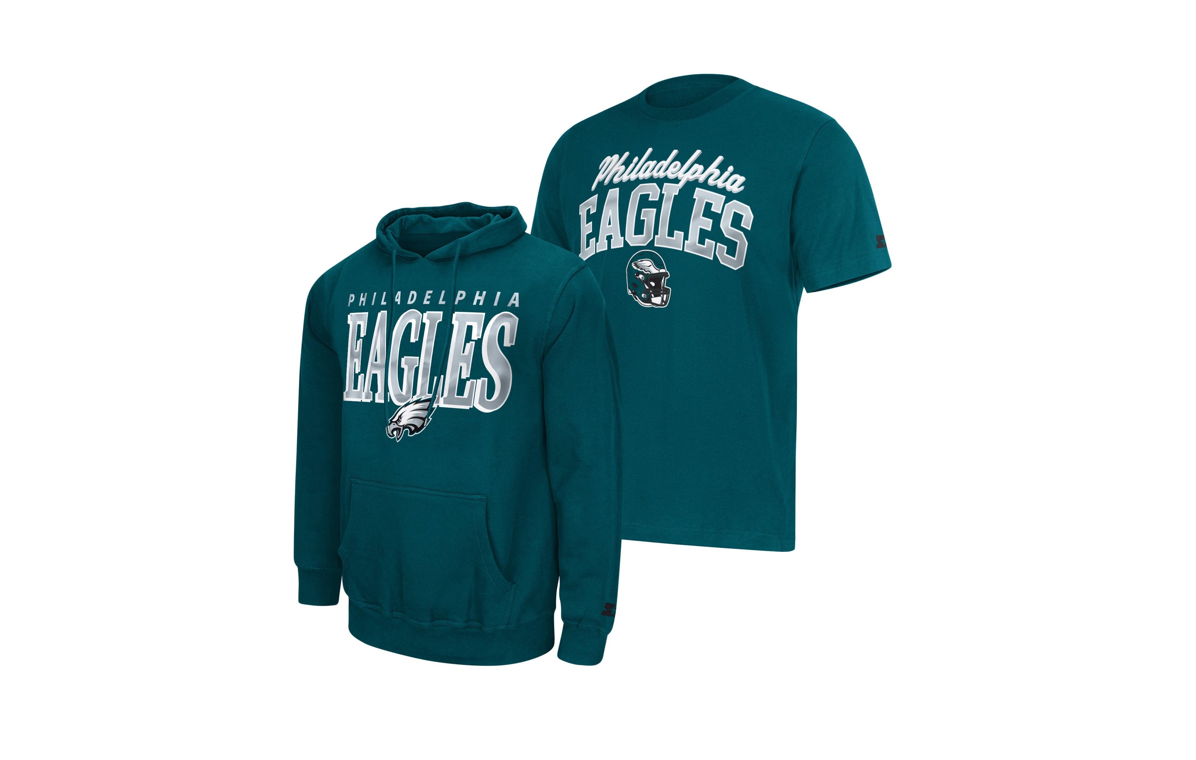 Starter Men's Midnight Green Philadelphia Eagles Logo T-Shirt Hoodie Set