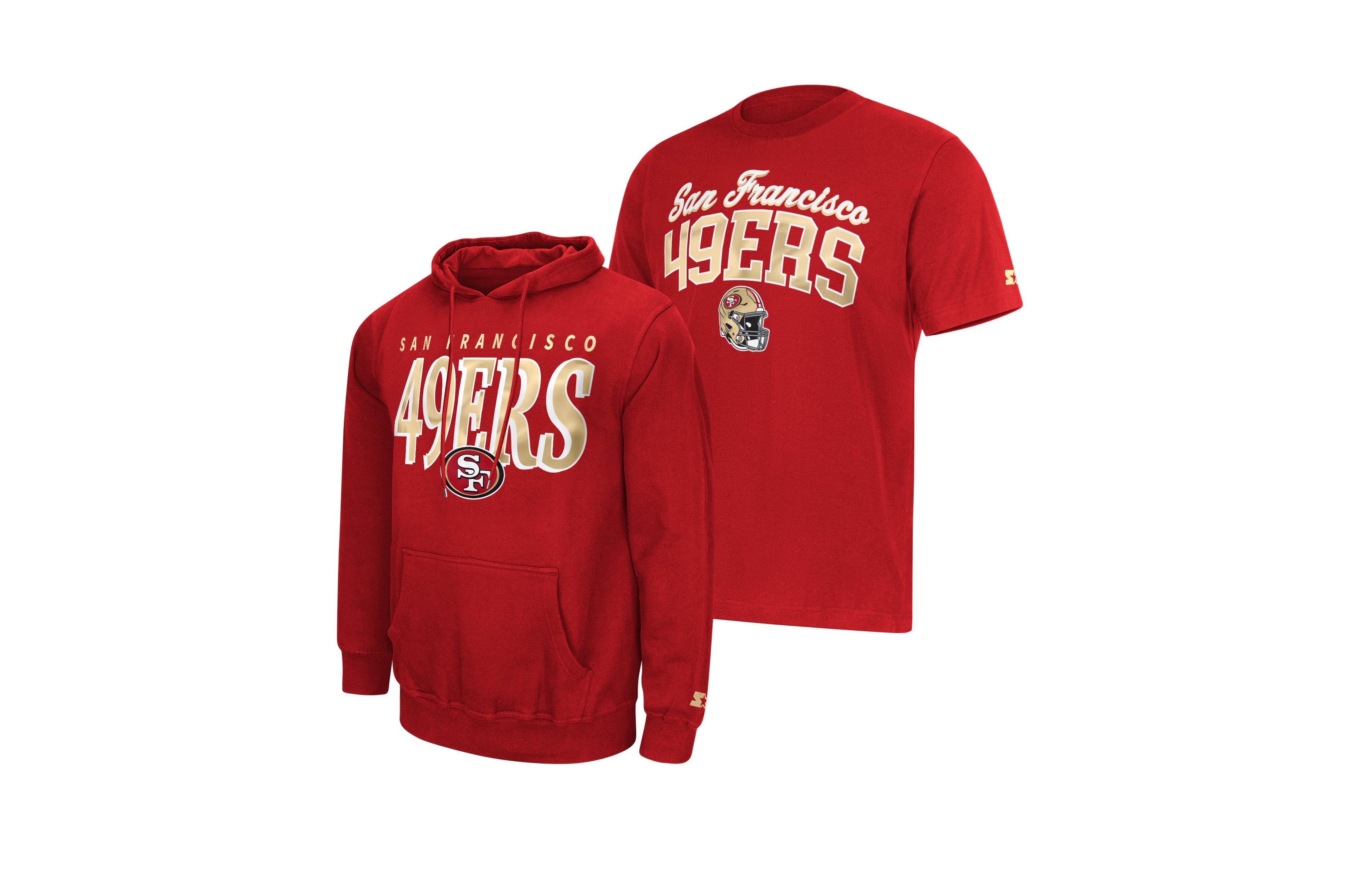 Starter Men's Scarlet San Francisco 49ers Logo T-Shirt Hoodie Set