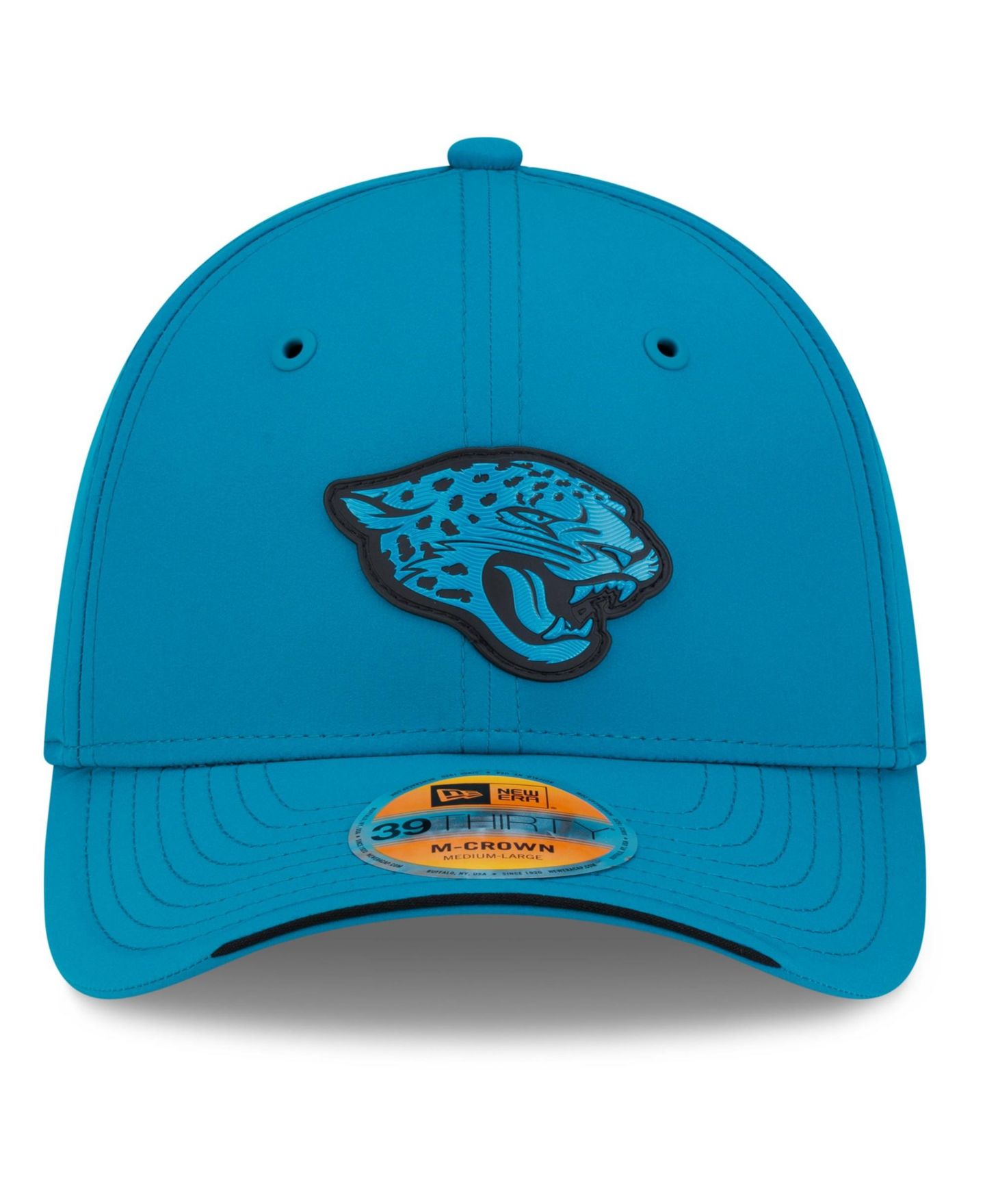 Мужская кепка New Era Teal Jacksonville Jaguars 2026 Sideline 39THIRTY M-Crown Flex Hat — фото 2