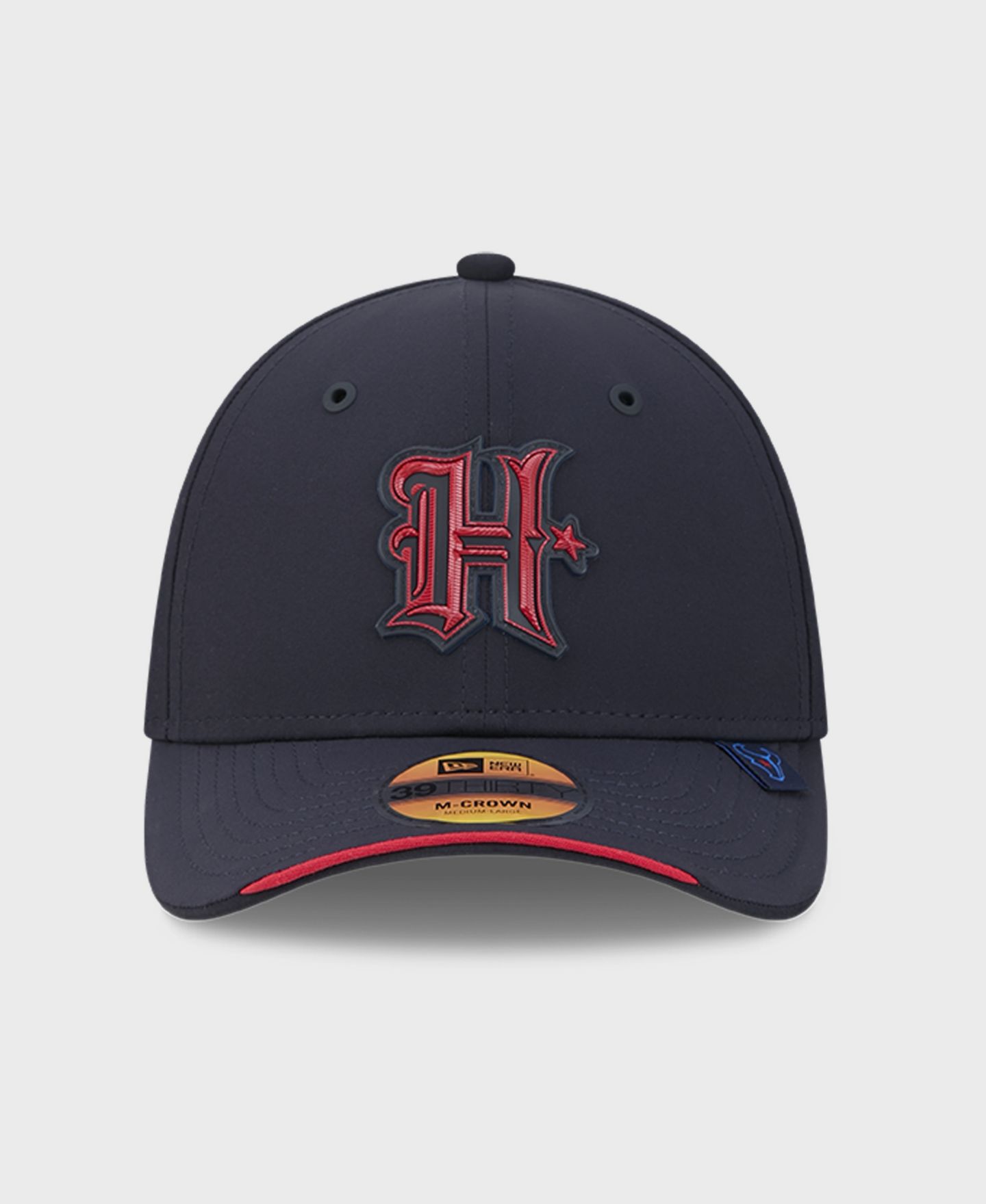 Мужская кепка New Era Navy Houston Texans 2026 Sideline H-Town 39THIRTY M-Crown Flex Hat — фото 2