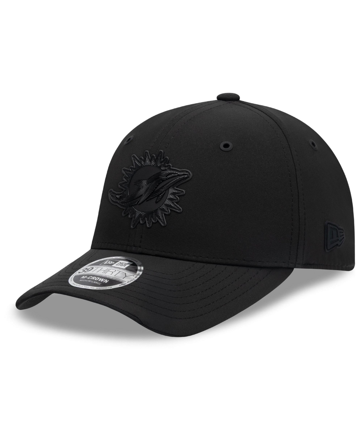 New Era Men's Black Miami Dolphins 2026 Sideline 39THIRTY M-Crown Stretch Hat