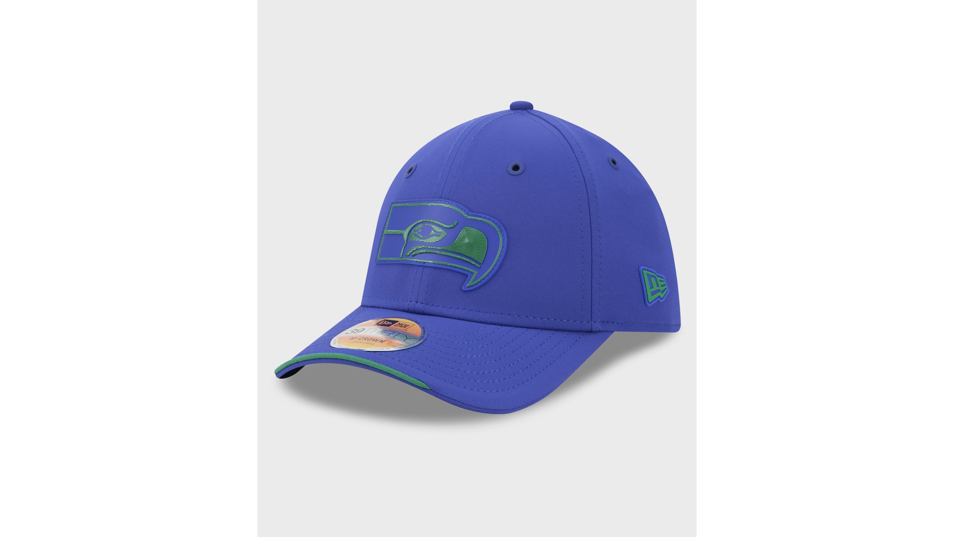 New Era Men's Royal Seattle Seahawks 2026 Sideline Throwback 39THIRTY M-Crown Flex Hat