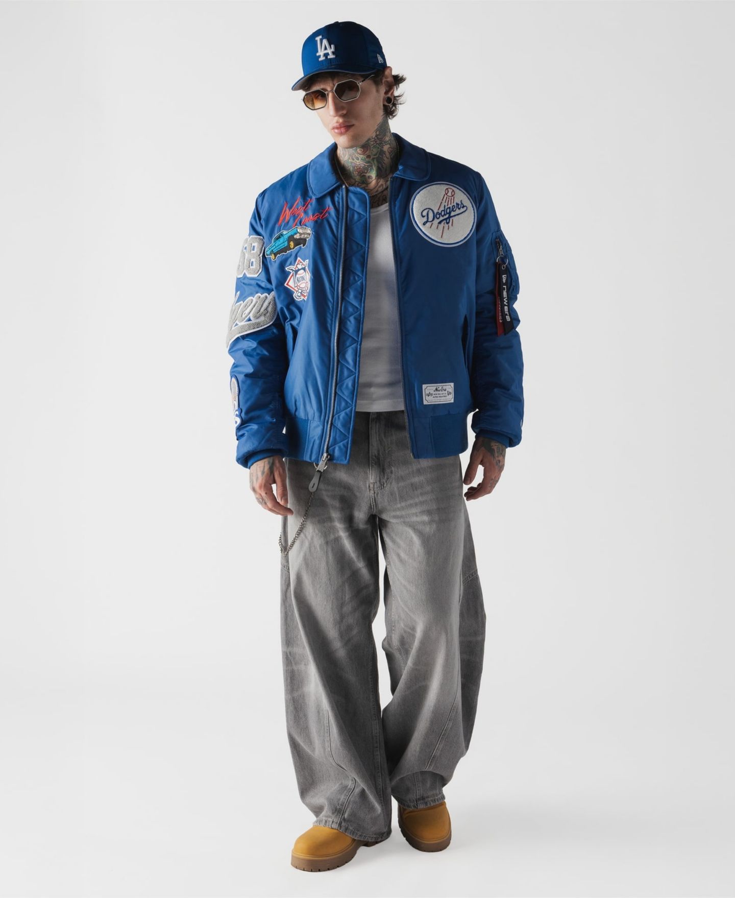 Мужская куртка New Era x Alpha Industries Royal Los Angeles Dodgers MA-1 Full-Zip Bomber — фото 3