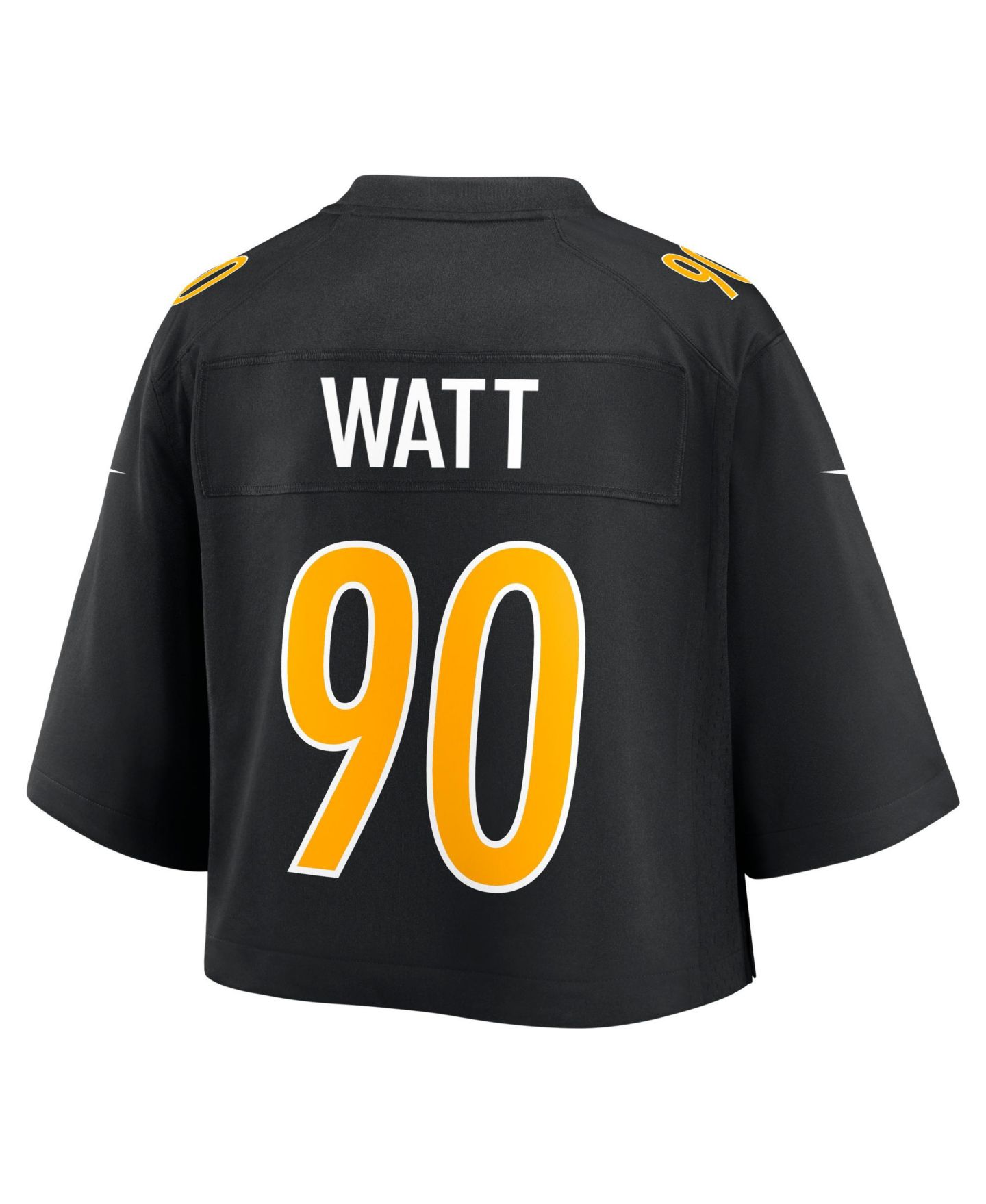 Женский топ Nike T.J. Watt Black Pittsburgh Steelers Cropped Fashion Game Jersey — фото 3