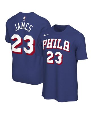 Men's and Women's LeBron James Royal Philadelphia 76ers Icon Edition Name & Number T-Shirt