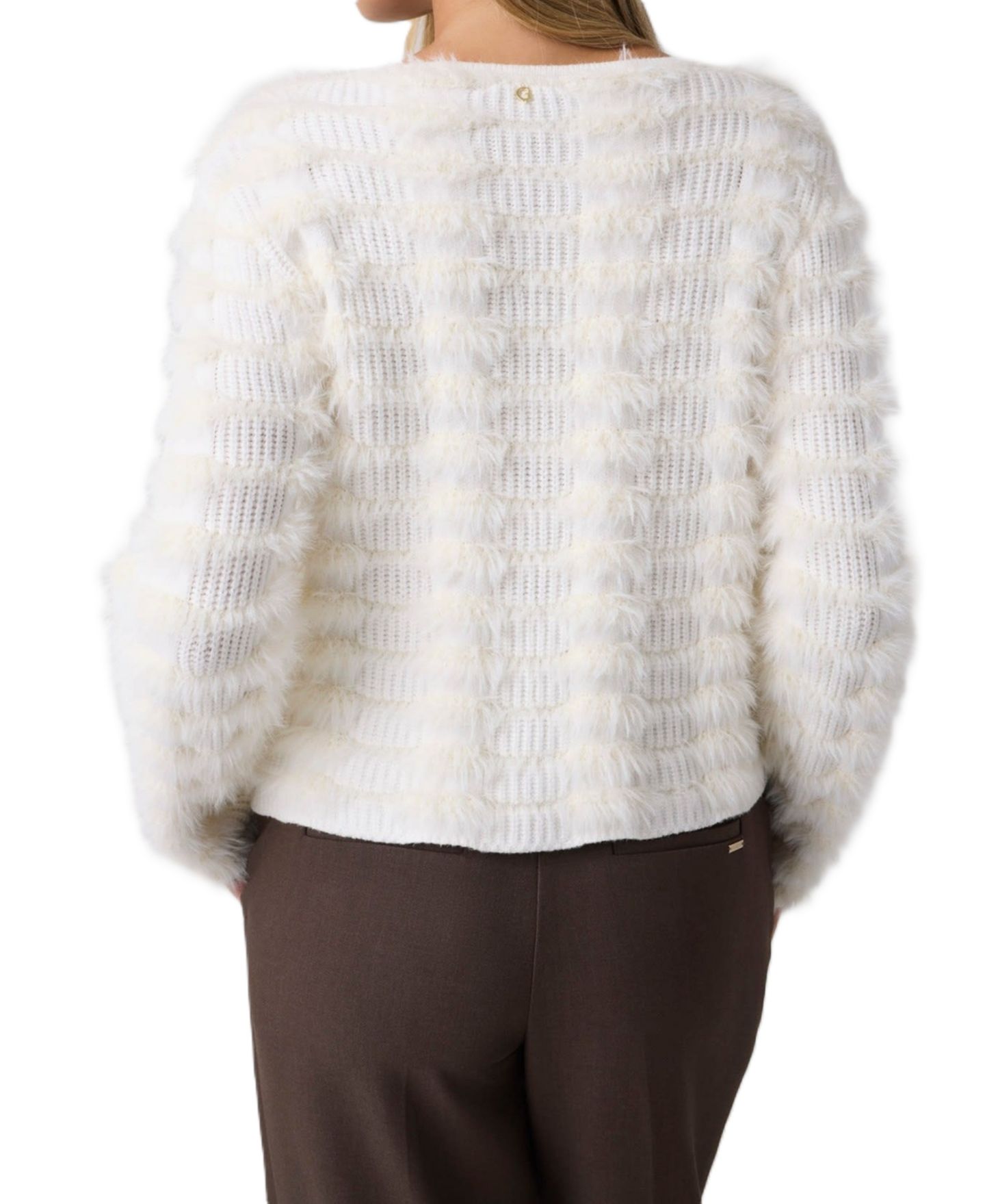 Женский свитер GUESS Leilani Long-Sleeve Crewneck Fuzzy, цвет: Белый — фото 3