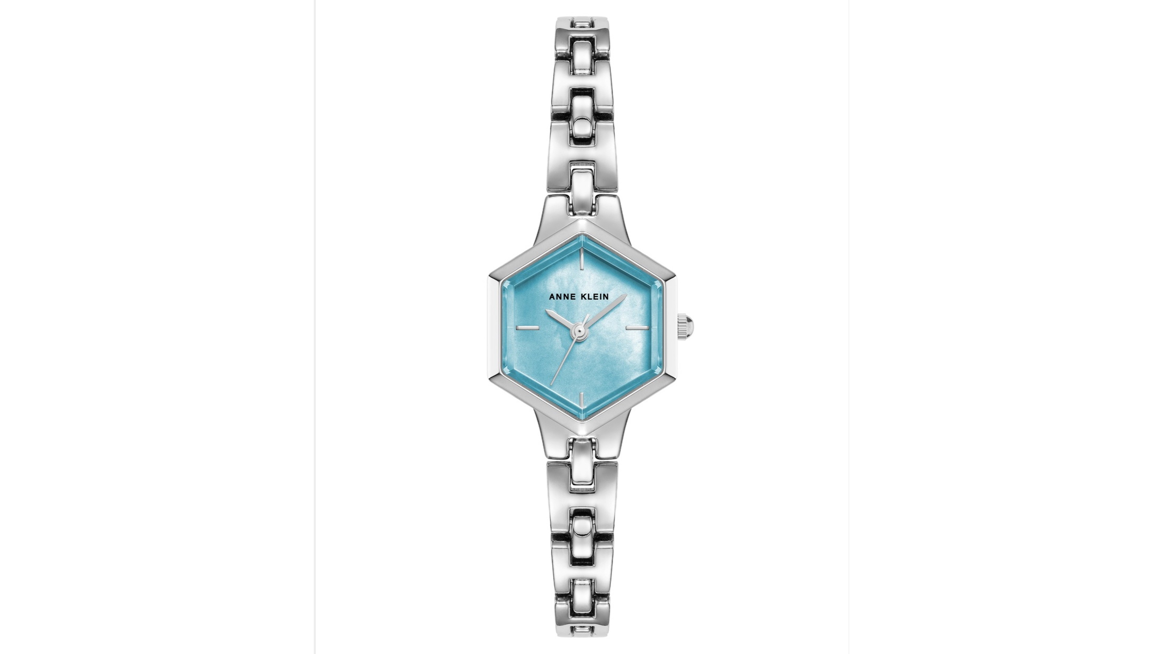 Anne Klein Women's Quartz Imitation Pearl Hexagonal Silver-Tone Metal Bracelet Watch 21mm