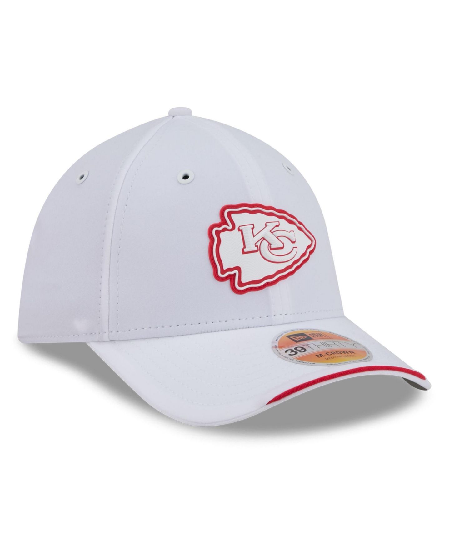 Мужская кепка New Era White Kansas City Chiefs 2026 Sideline 39THIRTY M-Crown Flex Hat — фото 3