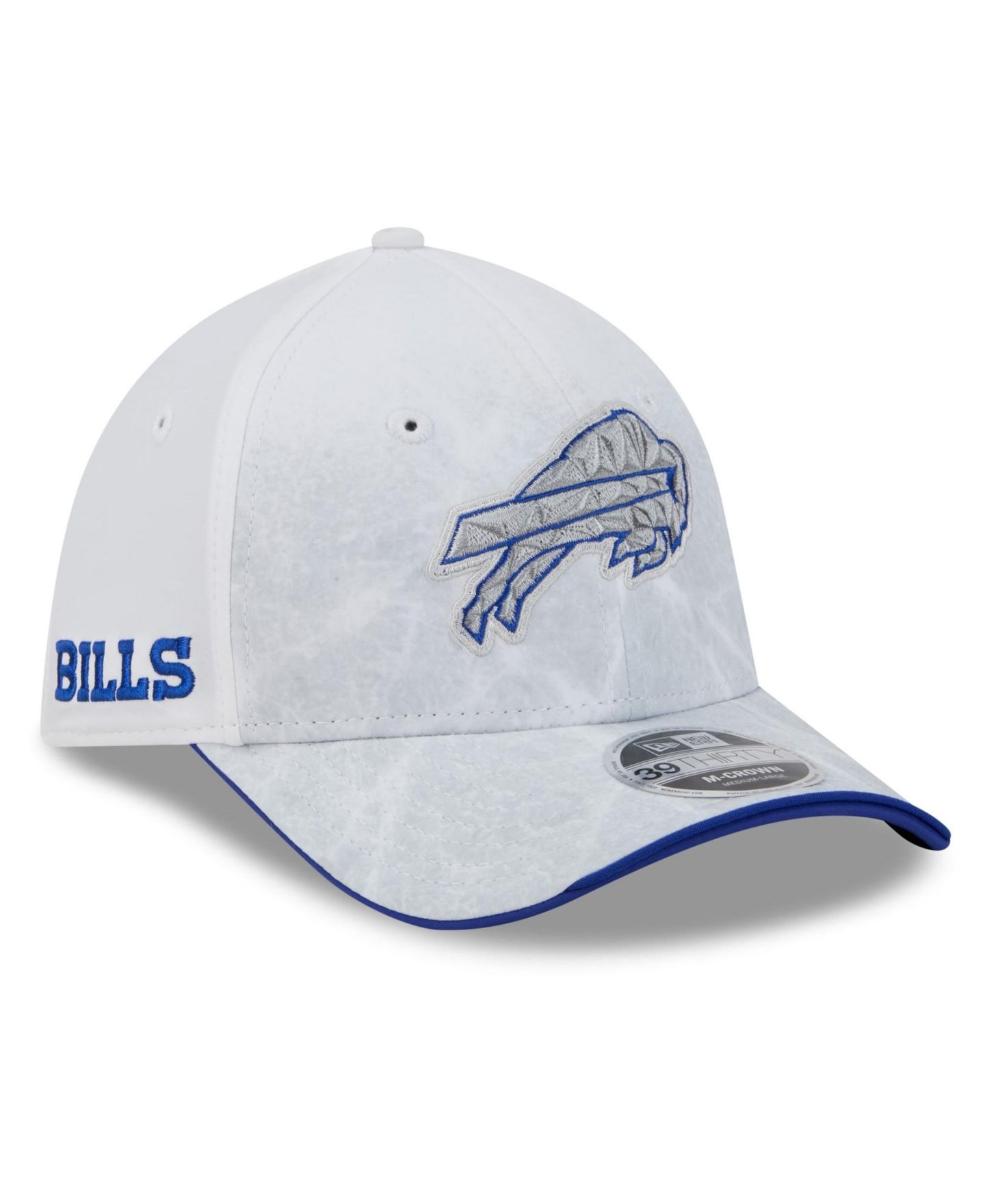 Мужской головной убор New Era White Buffalo Bills Rivalries Collection 39THIRTY M-Crown Stretch Hat — фото 1