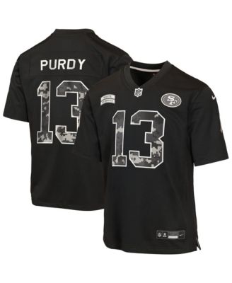 Big Boys' and Girls' Brock Purdy Black San Francisco 49ers 2026 Salute to Service Game Jersey