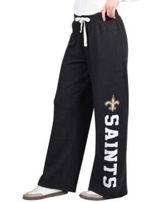 Women's Black New Orleans Saints Field Wide Leg Sweatpants