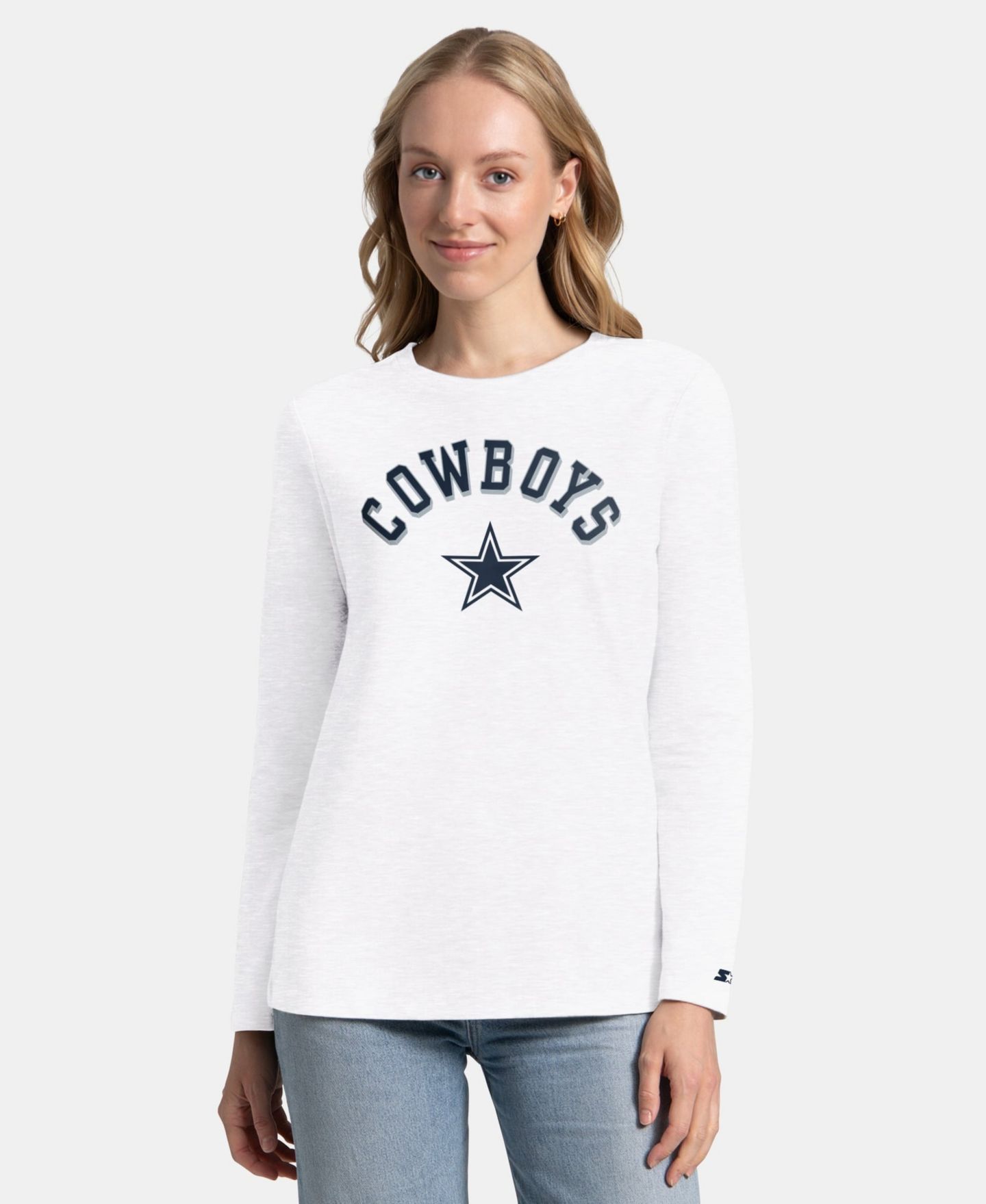 Женские футболки Starter Navy/Ash Dallas Cowboys Short Sleeve Long Sleeve T-Shirt Combo Pack — фото 4