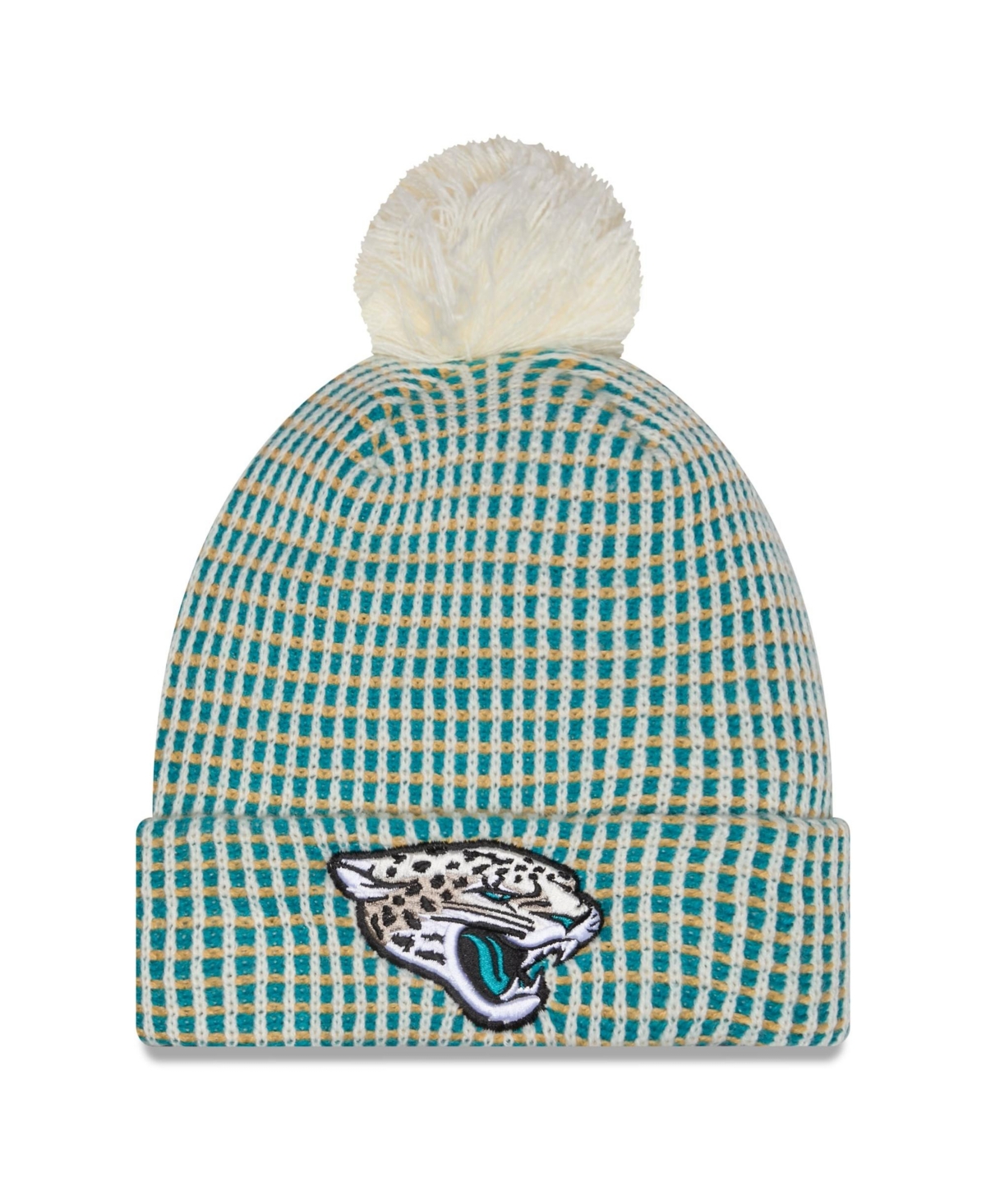 New Era Men's Natural Jacksonville Jaguars 2026 Rivalries Collection Cuffed Knit Hat - Teal, Natural