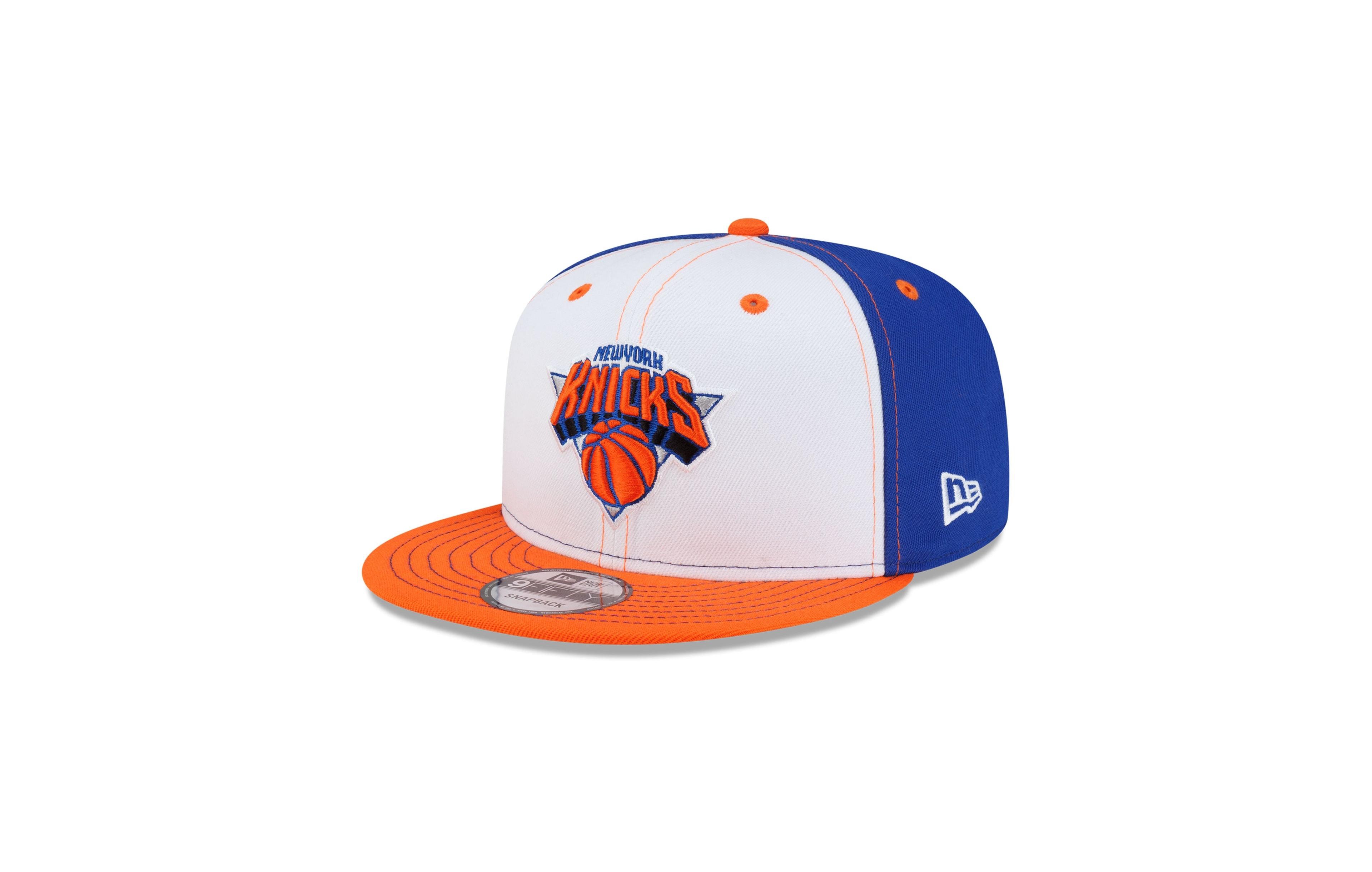 New Era Men's White/Orange New York Knicks Stitch 9FIFTY Snapback Hat