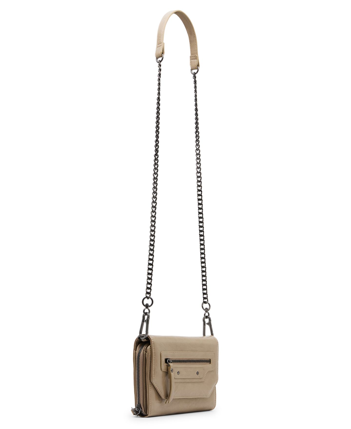 Женский кошелёк Steve Madden Carli Faux Leather Crossbody Wallet with Zipper Pocket, цвет: Бежевый — фото 3