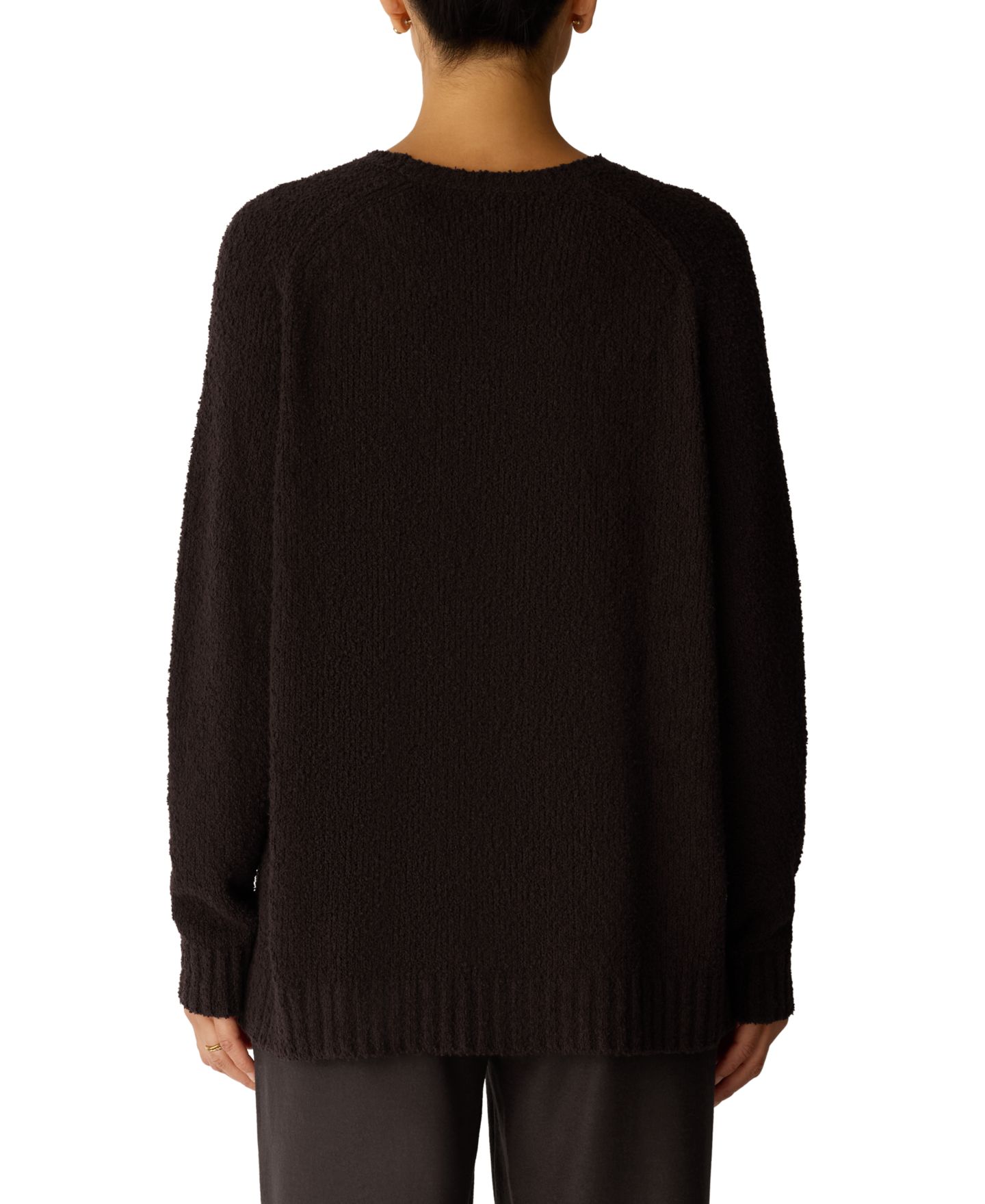 Женский свитер Eileen Fisher Crewneck Long-Sleeve Boucle, цвет: Кофейный — фото 4