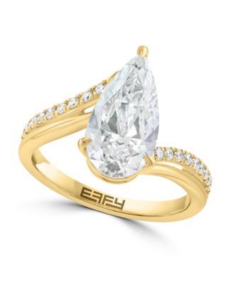 Certified Lab-Grown Diamond Pear (2-5/8 ct. t.w.) Ring in 14k Yellow Gold