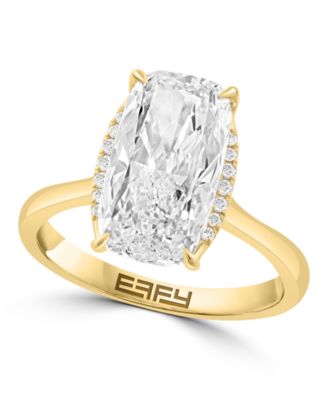 Certified Lab Grown Diamond Elongated Cushion (4-1/20 ct.t.w.) Ring in 14K Gold