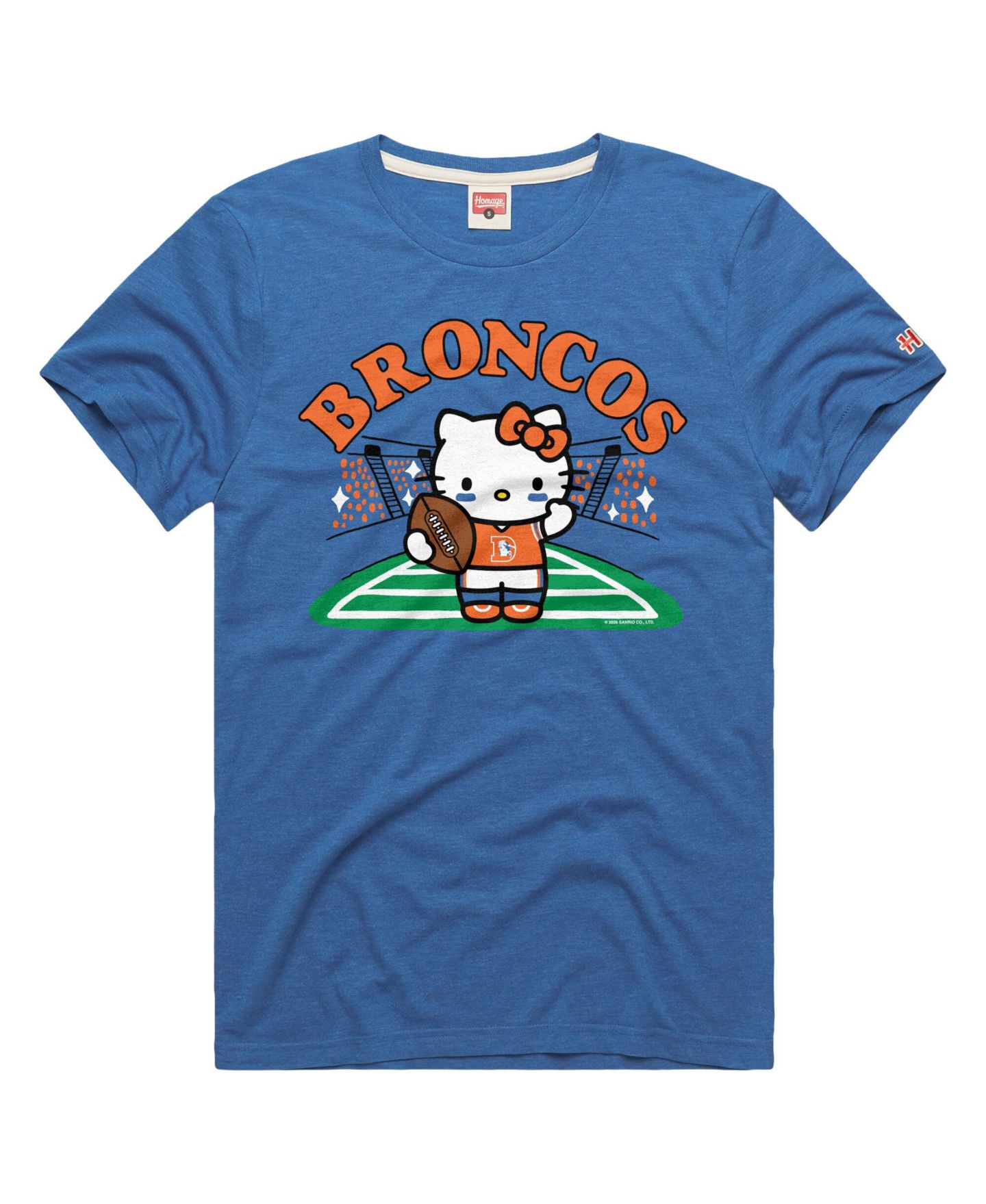 Футболка Homage Blue Denver Broncos X Hello Kitty Triblend — фото 1