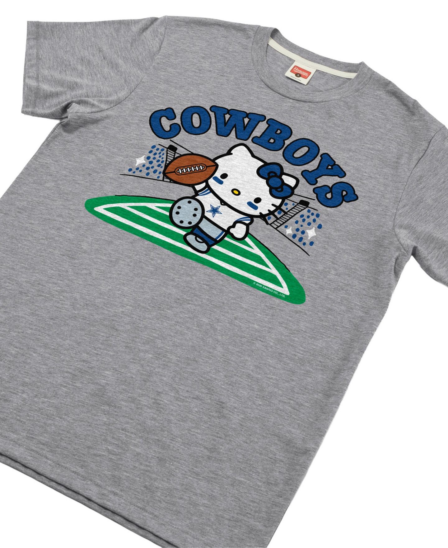 Футболка Homage Gray Dallas Cowboys X Hello Kitty Triblend — фото 4