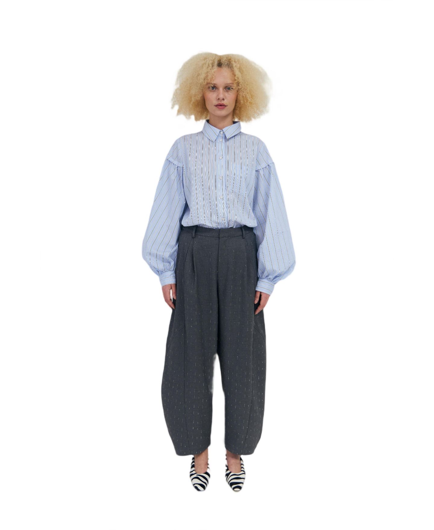 Женские брюки CRAS Richa Pleated High-Waist Wide-Leg — фото 8