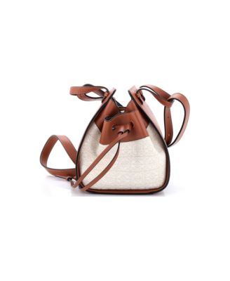 Mini Hammock Bag Leather and Anagram Jacquard