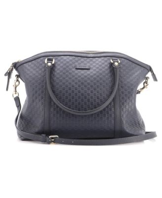 Medium Britt Convertible Dome Satchel Microguccissima Leather