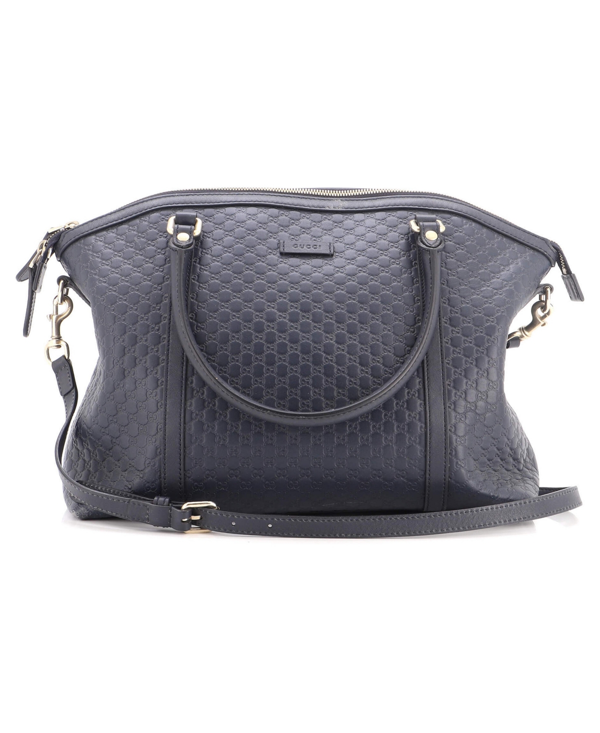 Pre-Owned Gucci Medium Britt Convertible Dome Satchel Microguccissima Leather - Blue