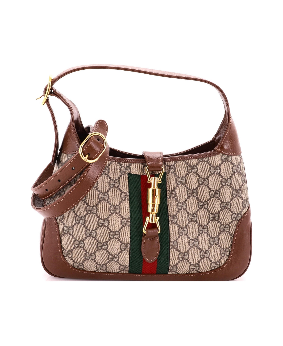 Pre-Owned Gucci Small Jackie 1961 Hobo Gg Coated Canvas - Brown