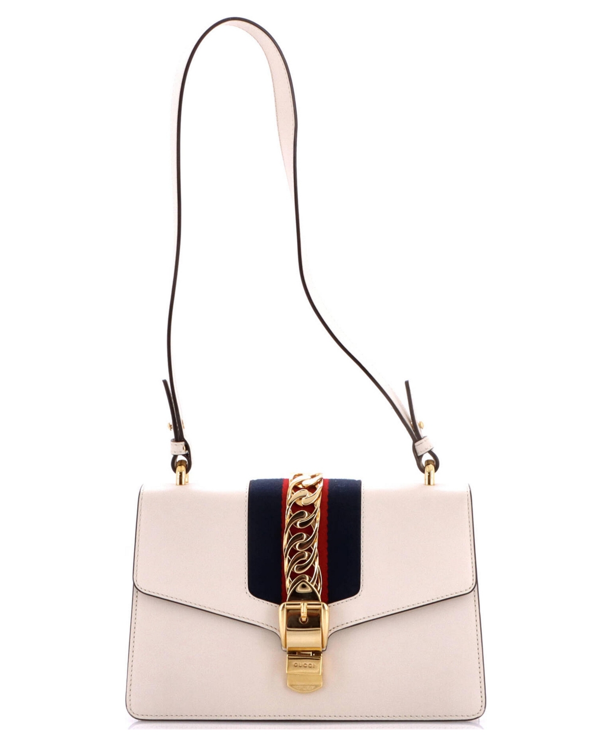 Pre-Owned Gucci Small Sylvie Shoulder Bag Leather - White