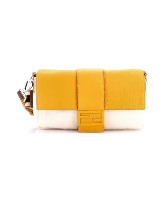 Medium Baguette Convertible Belt Bag Zucca Canvas with Canvas and Leather