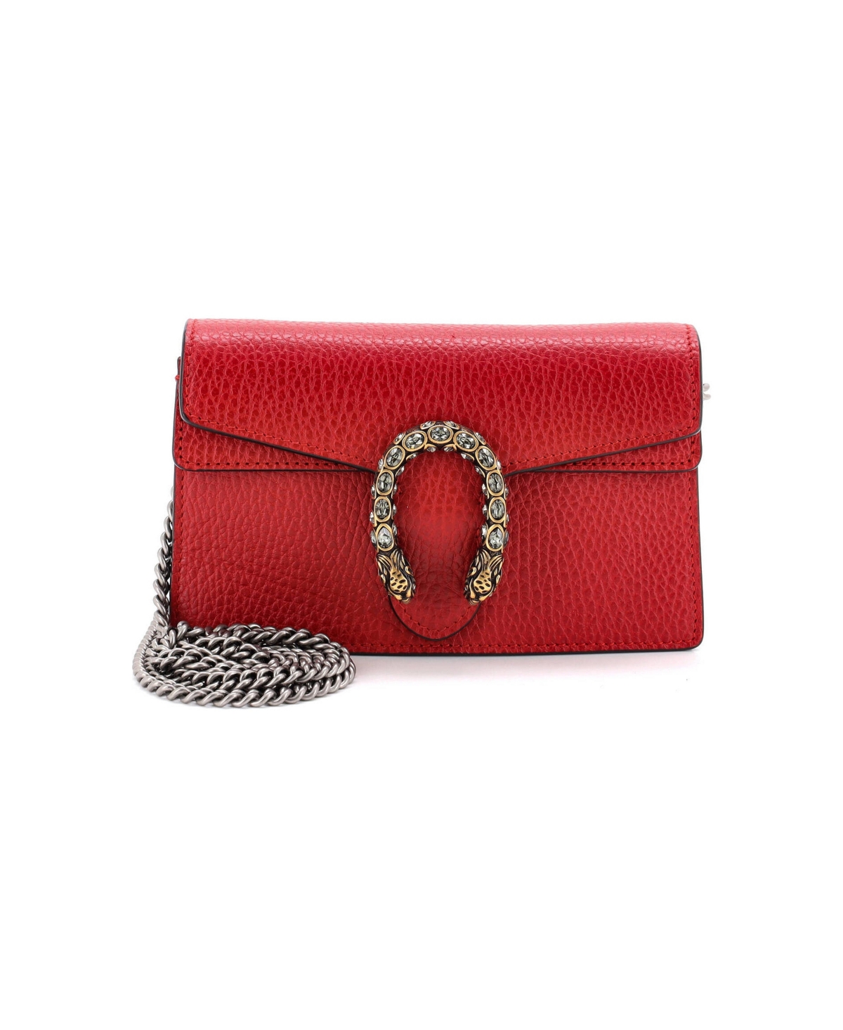Pre-Owned Gucci Super Mini Dionysus Bag Leather - Red