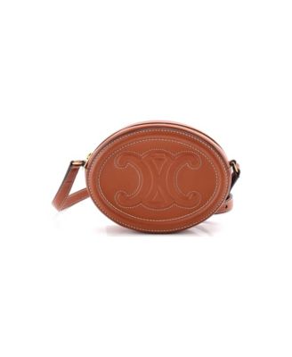 Mini Triomphe Oval Crossbody Bag Leather