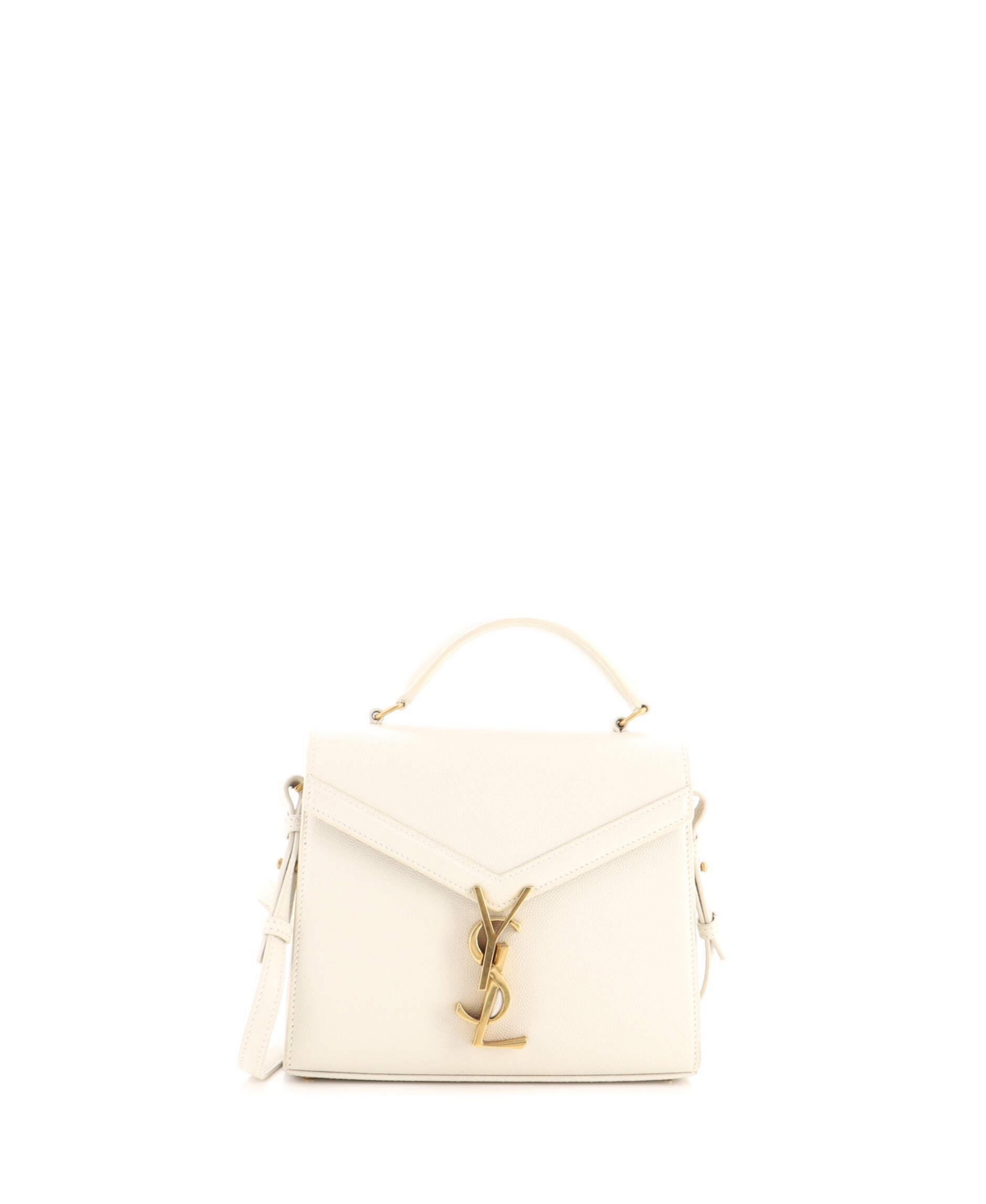 Pre-Owned Saint Laurent Mini Cassandra Top Handle Bag Leather - White