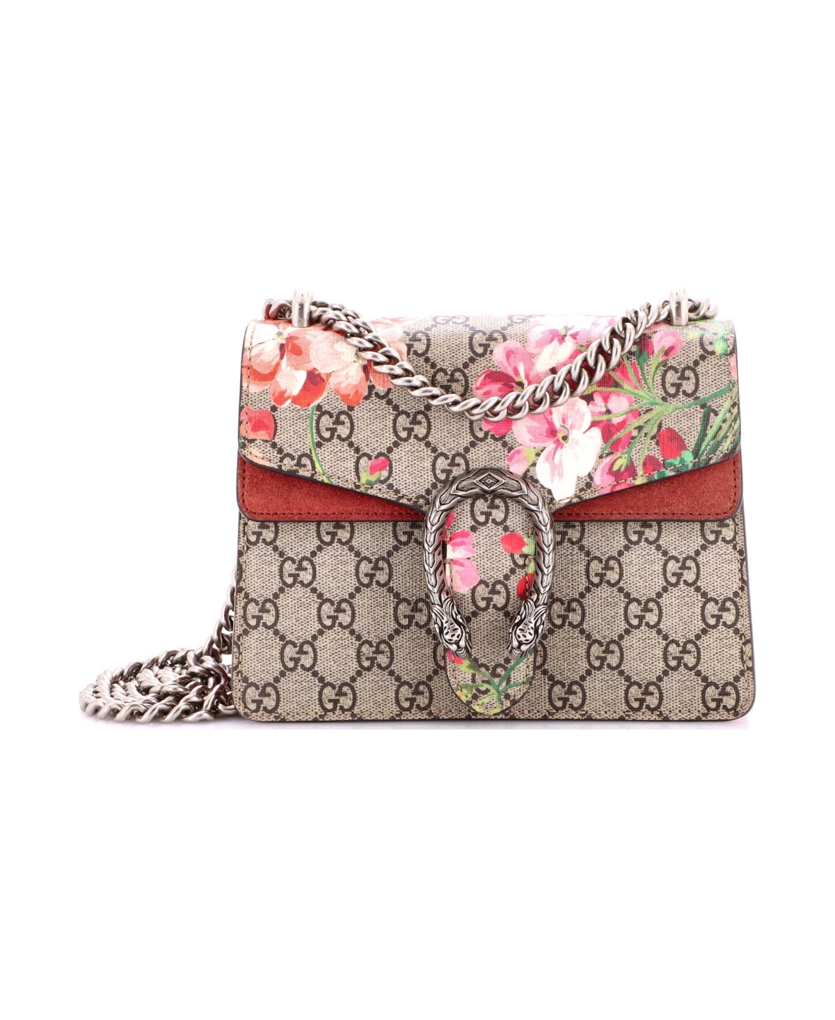 Pre-Owned Gucci Mini Dionysus Bag Blooms Print Gg Coated Canvas - Brown
