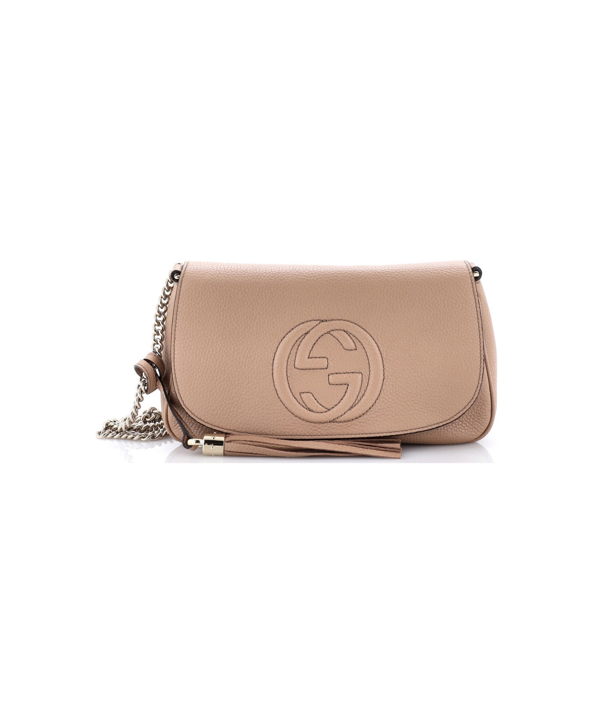 Pre-Owned Gucci Medium Soho Chain Crossbody Bag Leather - Natural