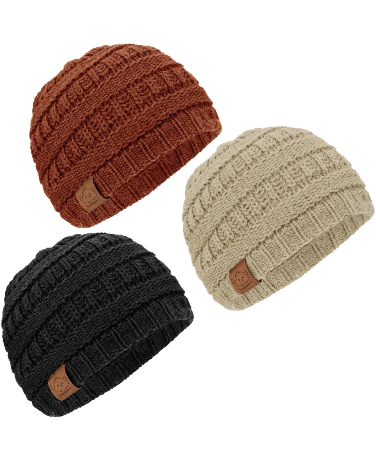 KeaBabies 3pk Warmzy Baby Beanies, 0-36 months Baby Hats, Baby Winter Hat for Newborn, Infant, Toddlers, Boys, Girls - Canyon