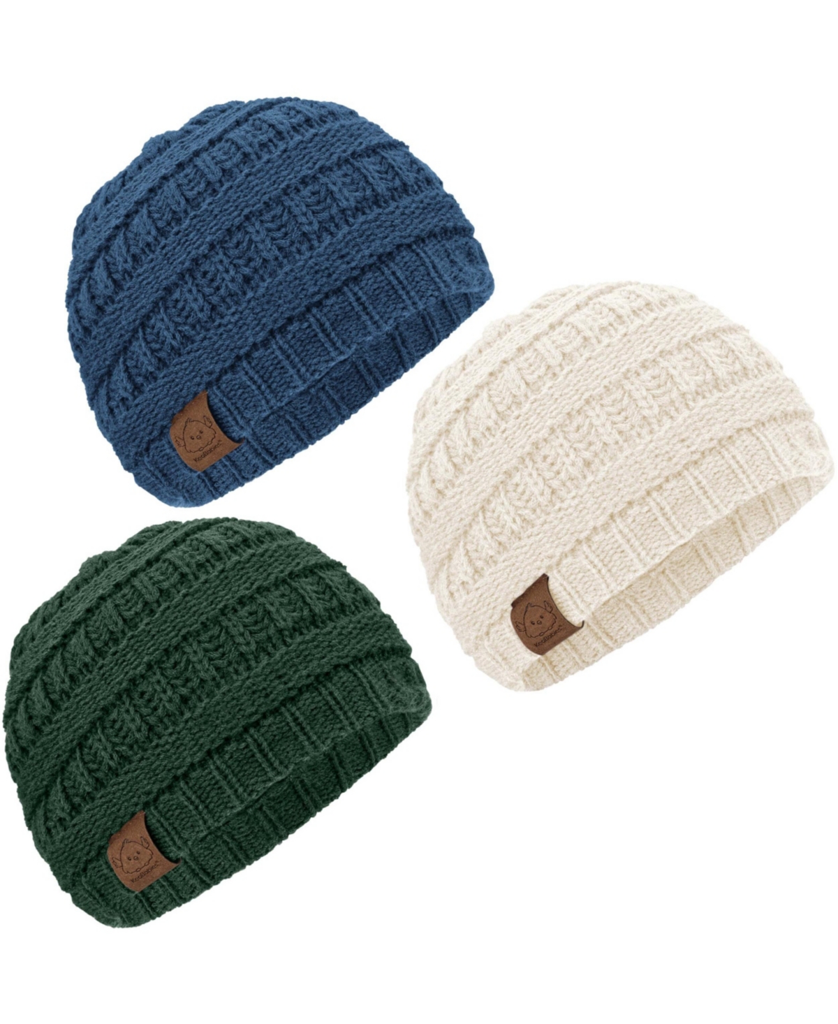 KeaBabies 3pk Warmzy Baby Beanies, 0-36 months Baby Hats, Baby Winter Hat for Newborn, Infant, Toddlers, Boys, Girls - Slate